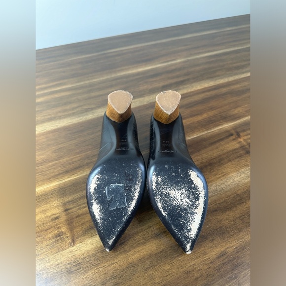 Yves Saint Laurent Rive Gauche Wood Heal Pumps 37 1/2 GUC - Picture 6 of 8